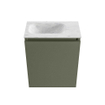 MONDIAZ TURE-DLUX Meuble toilette - 40cm - Army - EDEN - vasque Opalo - position gauche - sans trou de robinet SW1104208