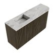 Mondiaz JOYA-DLUX 81.6cm toiletmeubel - ronding rechts kleur Shadow - Wastafel FAYE positie Links Zonder kraangat kleur Glace. SW1422770