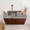 Mondiaz JOYA-DLUX 60cm meuble de toilette - couleur Ruby - Vasque FAYE position Gauche Sans trou de robinet couleur Sombra. SW1425653