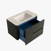 Mondiaz CIRO-DLUX Ensemble de meubles de salle de bains - 80x45x50cm - Plan vasque solid surface Meli - 1 vasque au milieu - sans trous de robinet - 2 tiroirs - Shadow SW1532383