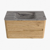 Mondiaz CIRO-DLUX Badkamermeubelset - 90x45x50cm - Solid surface wastafel Sombra - 1 wasbak Midden - 1 kraangat - 2 lades - Oak SW1531223