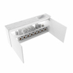MONDIAZ TURE-DLUX Meuble de toilettes 120 cm Talc. Lavabo EDEN Opalo position droite. Sans trou de robinet. SW1104146