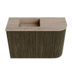 Mondiaz JOYA-DLUX Meuble de salle de bains 61,6cm - arrondi droit couleur Shadow - Vasque FAYE position Gauche Sans trou de robinet couleur Saba SW1425153