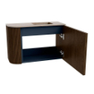 Mondiaz JOYA-DLUX Meuble de salle de bains 61,6cm - arrondi gauche couleur Noyer - Vasque FAYE position Droite Sans trou de robinet couleur Saba SW1424680
