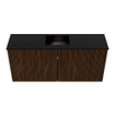 Mondiaz JOYA 90cm meuble de salle de bains - couleur Walnut - Vasque FAYE position Milieu Sans trou de robinet couleur Urban. SW1421333
