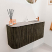 Mondiaz JOYA-DLUX 81.6cm toiletmeubel - ronding links kleur Shadow - Wastafel FAYE positie Rechts 1 kraangat kleur Glace. SW1422799