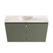 MONDIAZ TURE-DLUX Meuble toilette - 80cm - Army - EDEN - vasque Frappe - position centrale - sans trou de robinet SW1102675