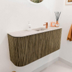 Mondiaz JOYA-DLUX Meuble de toilette 93,2cm - arrondis gauche et droite couleur Dusk - Lavabo FAYE position Milieu 1 trou de robinet couleur Nata. SW1425957