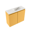 MONDIAZ TURE-DLUX meuble WC 60cm Ocher. EDEN lavabo Ostra position droite. Sans trou de robinet. SW1104985