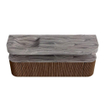 MONDIAZ THOR-DLUX 170cm badmeubel ronding links + rechts kleur Walnut met 1 lade en 2 deuren. Vrijhangende wastafel CLOUD Links 1 kraangat kleur Sombra. SW1465836