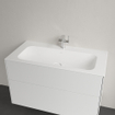 Villeroy & Boch Finion Lavabo pour meuble 100x50cm avec 1 trou pour robinetterie ceramic+ sans trop-plein blanc SW106528
