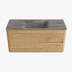 Mondiaz CIRO-DLUX Badkamermeubelset - 110x45x50cm - Solid surface wastafel Oza - 1 wasbak Midden - 1 kraangat - 2 lades - Oak SW1531116