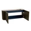 Mondiaz JOYA-DLUX 101.6cm meuble de toilette - arrondi gauche couleur Shadow - Vasque FAYE position Droite Sans trou de robinet couleur Arena. SW1424837