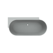 Arcqua Havana Baignoire semi-autoportante - 170x80cm - gauche - gris mat SW1224200
