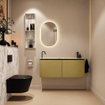 MONDIAZ TURE-DLUX Meuble de toilettes 120 cm Oro. EDEN lavabo Glace position gauche. Avec 1 trou de robinet. SW1103436