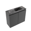 MONDIAZ TURE-DLUX Meuble toilette - 60cm - Dark Grey - EDEN - vasque Lava - position droite - 1 trou de robinet SW1103783