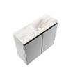 MONDIAZ TURE-DLUX Meuble toilette - 60cm - Plata - EDEN - vasque Frappe - position droite - 1 trou de robinet SW1103027