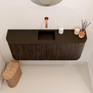 Mondiaz JOYA 103.2cm meuble de salle de bains - arrondis gauche et droite couleur Walnut - Vasque FAYE position Milieu Sans trou de robinet couleur Urban. SW1421415