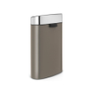 Brabantia Touch Bin Poubelle - 40 litres - seau intérieur en plastique - platinum - matt Steel SW1117330