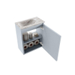 MONDIAZ TURE-DLUX Meuble de toilettes 40 cm Clay. Lavabo EDEN Glace position gauche. Avec 1 trou de robinet. SW1103197