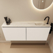 MONDIAZ TURE-DLUX Meuble WC 120 cm Talc. EDEN vasque Ostra position à droite. Avec 1 trou de robinet. SW1104672