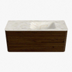Mondiaz CIRO-DLUX Badkamermeubelset - 120x45x50cm - Solid surface wastafel Ostra - 1 wasbak Rechts - zonder kraangaten - 2 lades - Walnut SW1530353
