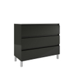 Saniclass Chaci PLUS Badkameronderkast - 100x86x46cm - 3 lades - Geintegreerde greep - MDF - mat zwart - incl. topblad houtlook grijs - OUTLET UDEN STORE43325