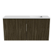 Mondiaz JOYA 80cm meuble de salle de bains - couleur Shadow - Vasque FAYE position Droite Sans trou de robinet couleur Talc. SW1421423