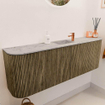 Mondiaz JOYA-DLUX Meuble de salle de bains 123,2cm - arrondis gauche et droite couleur Dusk - Vasque FAYE position Milieu 1 trou de robinet couleur Glace. SW1423214