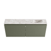 MONDIAZ TURE-DLUX Meuble de toilettes 120cm Army. Lavabo EDEN Glace position droite. Sans trou de robinet. SW1103168