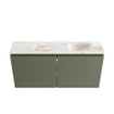 MONDIAZ TURE-DLUX Meuble toilette - 100cm - Army - EDEN - vasque Frappe - position droite - sans trou de robinet SW1102654