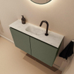 MONDIAZ TURE-DLUX Meuble de toilettes 80 cm Army. Lavabo EDEN Opalo position milieu. Avec 1 trou de robinet. SW1104168