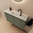 MONDIAZ TURE-DLUX Meuble toilette - 80cm - Army - EDEN - vasque Opalo - position centrale - 1 trou de robinet SW1104168