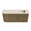 Mondiaz JOYA-DLUX 91.6cm meuble de salle de bains - arrondi gauche couleur Dusk - Vasque FAYE position Droite 1 trou de robinet couleur Meli. SW1425851