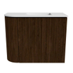 Mondiaz JOYA 51.6cm toiletmeubel - ronding links kleur Walnut - Wastafel FAYE positie Rechts 1 kraangat kleur Talc. SW1421267
