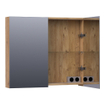 BRAUER Impress armoire de toilette - 80x70x15cm - sans éclairage - 2 portes miroir double face - Château SW392910