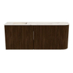 Mondiaz JOYA-DLUX Meuble de salle de bains - 101,6cm - arrondi droit couleur Walnut - Vasque FAYE position Gauche 1 trou de robinet couleur Nata SW1424520