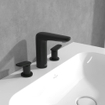 Villeroy & Boch Antao - Ensemble de robinet à 3 trous - avec bonde clic clac - noir mat SW974155
