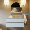 Mondiaz VICA-DLUX Ensemble de meuble de salle de bain - 100cm - meuble sous-vasque argile - 2 tiroirs - lavabo encastré nuage droite - 1 trou de robinet - version haute 60cm - opalo SW1086495