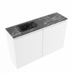 MONDIAZ TURE-DLUX Meuble toilette - 80cm - Talc - EDEN - vasque Lava - position gauche - sans trou de robinet SW1103615