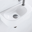 QeramiQ Blend Ensemble pour lave-mains - 40x21.5x12cm - droit - cannelé - semi-circulaire - 1 trou de robinet - céramique - robinet de lave-mains gunmetal - bouchon de vidage - siphon abaissé - blanc brillant SW1233031