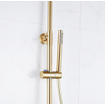 Fortifura Calvi Colonne de douche thermostatique - pomme de douche 30cm - flexible en métal - douchette stylo - laiton brossé PVD SW1204440