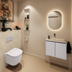 MONDIAZ TURE-DLUX Meuble toilette - 60cm - Cale - EDEN - vasque Ostra - position centrale - sans trou de robinet SW1104728