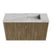 Mondiaz JOYA-DLUX 70cm toiletmeubel - kleur Dusk - Wastafel FAYE positie Rechts 1 kraangat kleur Glace. SW1423129