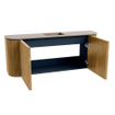 Mondiaz JOYA-DLUX 103.2cm toiletmeubel - ronding links en rechts kleur Oak - Wastafel FAYE positie Midden 1 kraangat kleur Saba. SW1424222
