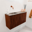 Mondiaz JOYA-DLUX 81.6cm toiletmeubel - ronding rechts kleur Ruby - Wastafel FAYE positie Links Zonder kraangat kleur Oza. SW1425537