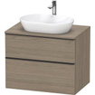 Duravit D-neo Meuble sous vasque 80x55x66.4cm 2 tiroirs Chêne (terra) mat SW641216