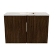 Mondiaz JOYA-DLUX 60cm toiletmeubel - kleur Walnut - Wastafel FAYE positie Midden Zonder kraangat kleur Frappe. SW1422262