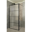 Xenz Industrial Line Premium Paroi de douche 100x200cm à poser ou à combiner avec porte avec barre de renfort noir SW295140