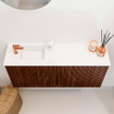 Mondiaz JOYA 90cm toiletmeubel - kleur Ruby - Wastafel FAYE positie Links 1 kraangat kleur Talc. SW1421776